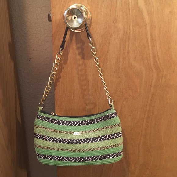 Sun 'n' Sand Handbags - 😎3/$15 Sun 'n' Sand Lime Green & Black Striped Woven Purse